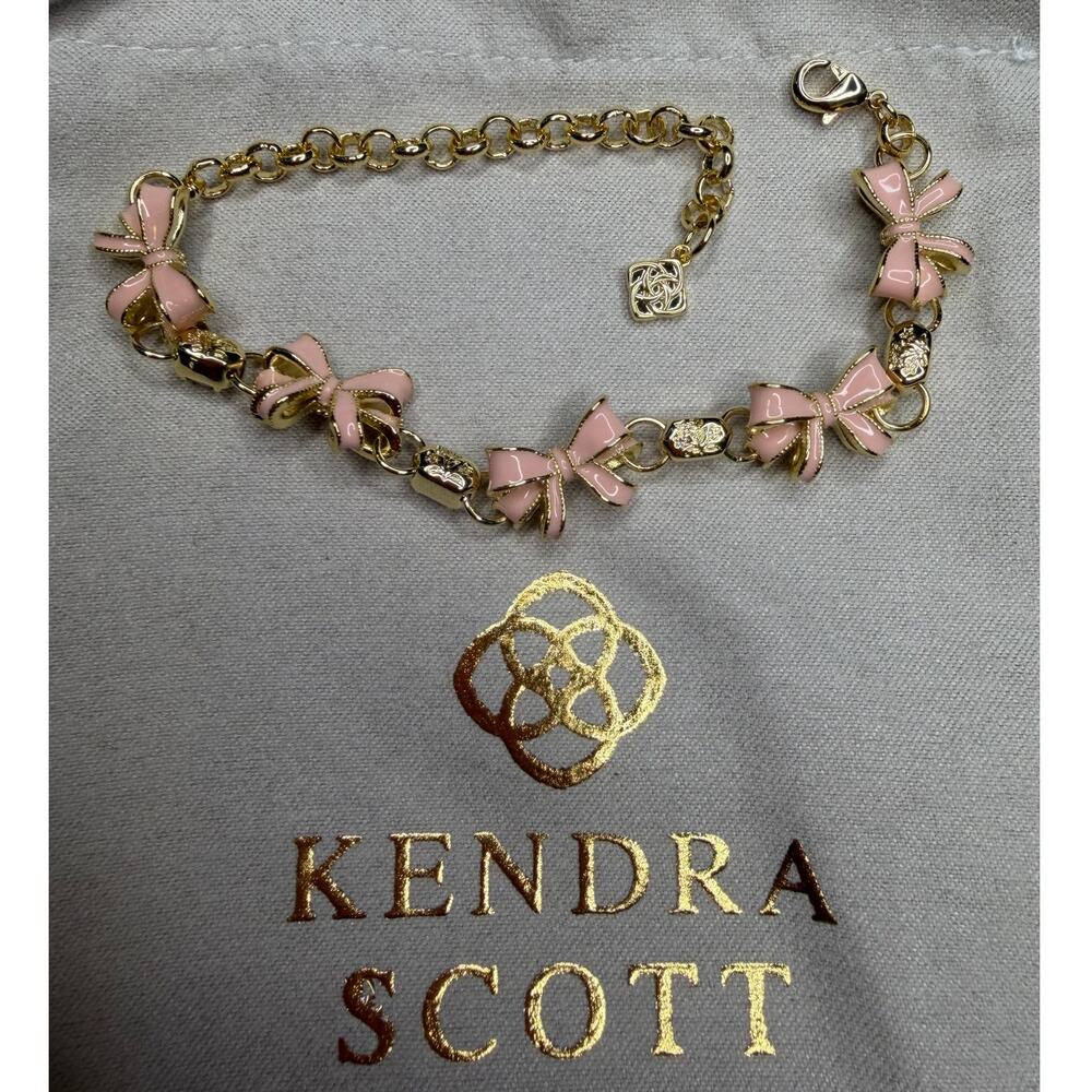 Kendra Scott x LoveShackFancy Bow Gold Delicate Chain Bracelet 14k Gold Plated